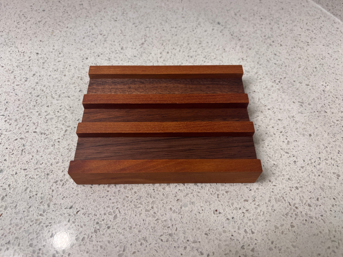 Soap HOLDERZ! soap dish showing raised cherry rails over walnut valleys