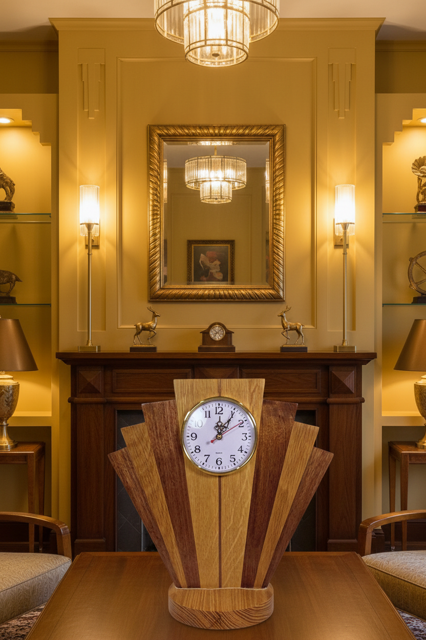 The Art Deco Clock handcrafted wood product