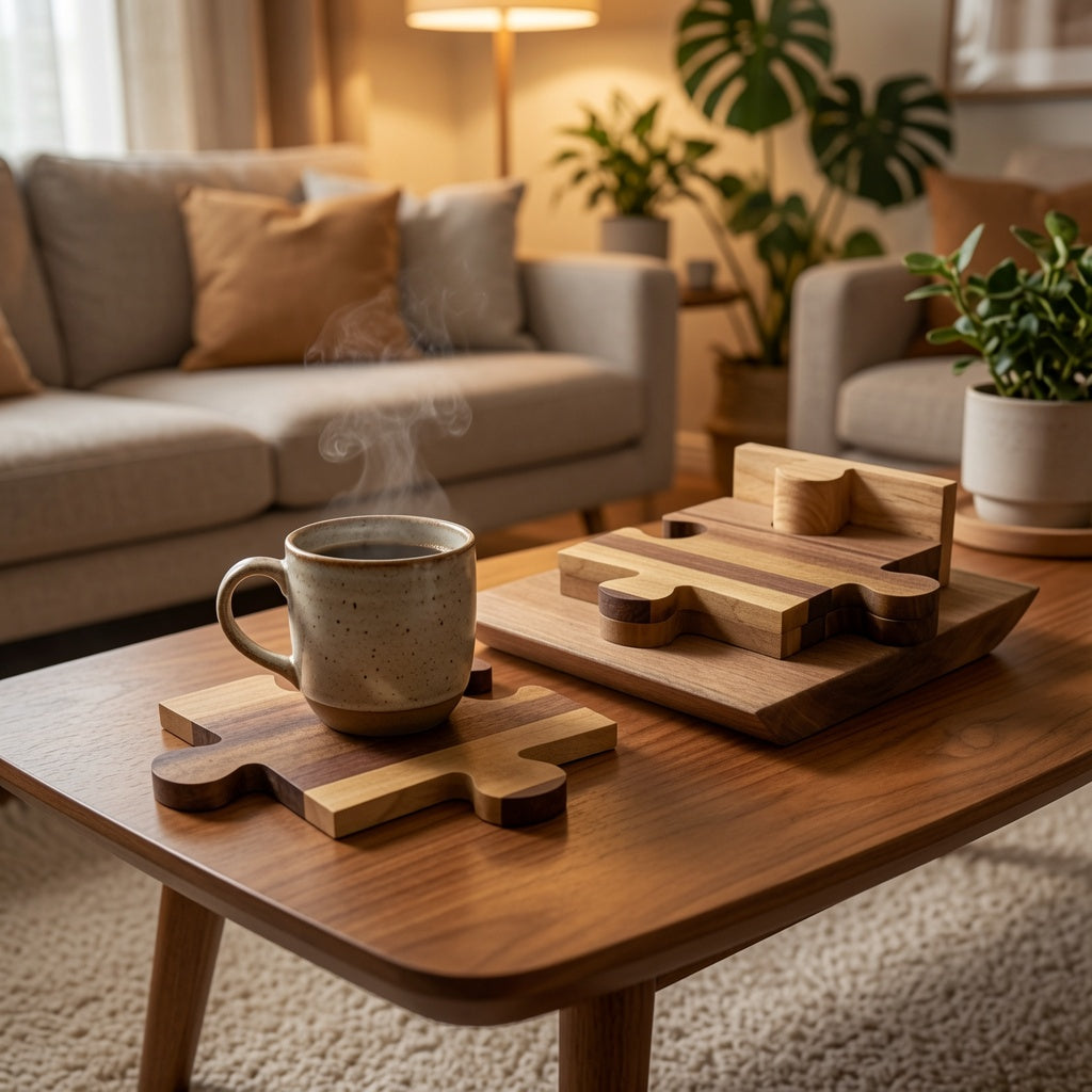 PUZZLERZ! Coasters handcrafted wood product
