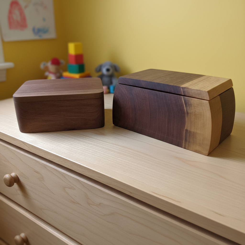 Black Walnut Log Keepsake Boxes handcrafted wood product