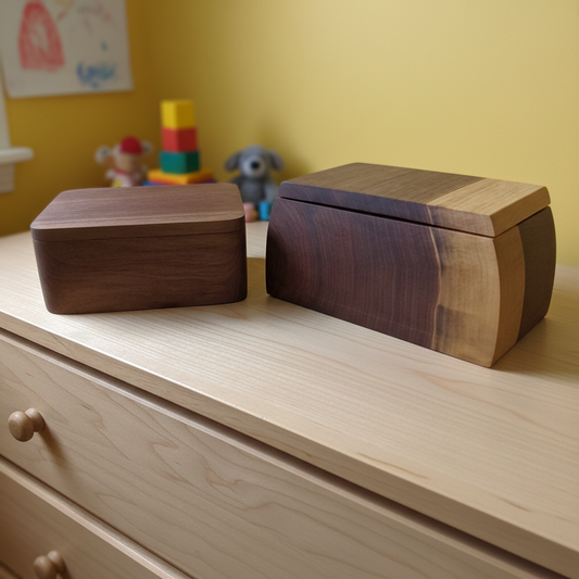 Black Walnut Log Keepsake Boxes handcrafted wood product