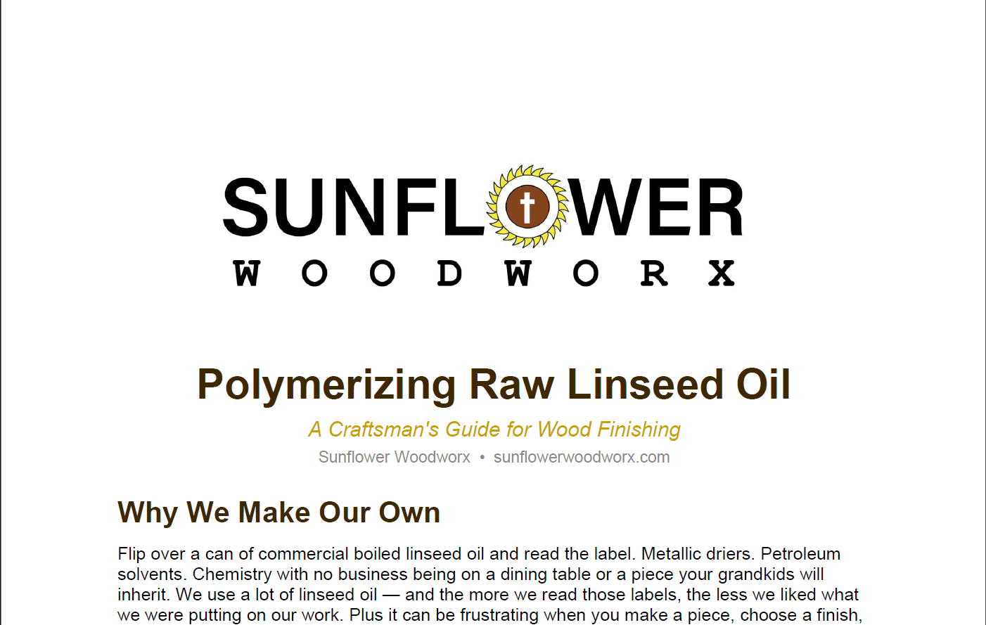 Polymerizing Raw Linseed Oil — Craftsman's Guide