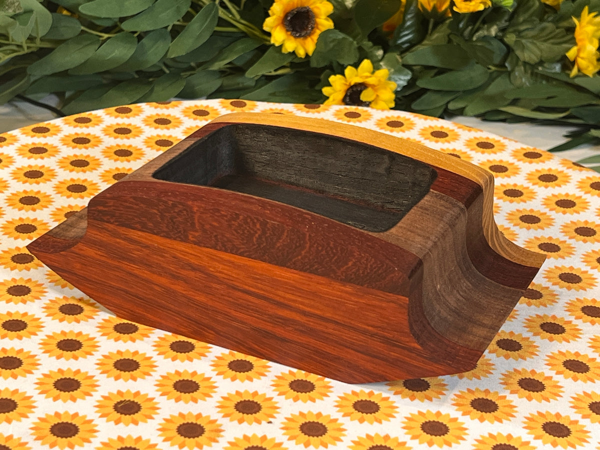 SANDLEZ! Flowing Padauk, Walnut & Mulberry candle base