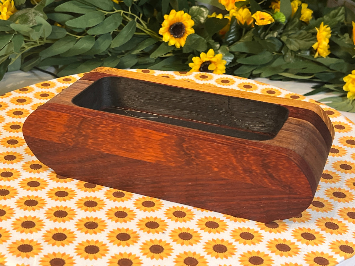 SANDLEZ! Oval Padauk, Walnut & Mulberry candle base